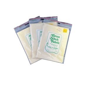 Vintage Regency Aida 11 count off white cross stitch embroidery fabric sealed lo